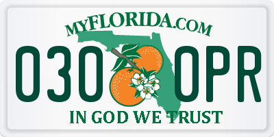 FL license plate 0300PR