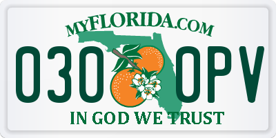 FL license plate 0300PV
