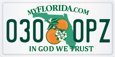 FL license plate 0300PZ