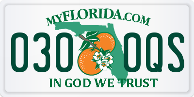 FL license plate 0300QS