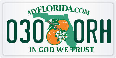 FL license plate 0300RH