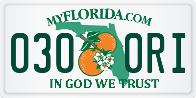 FL license plate 0300RI