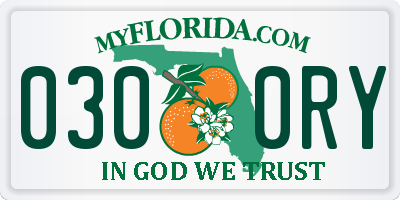 FL license plate 0300RY