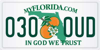 FL license plate 0300UD