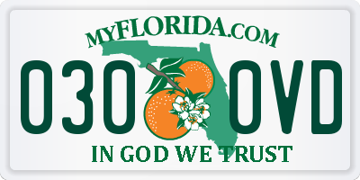 FL license plate 0300VD