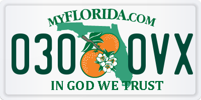FL license plate 0300VX