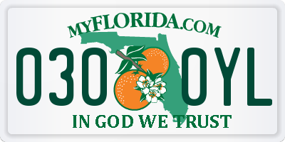 FL license plate 0300YL