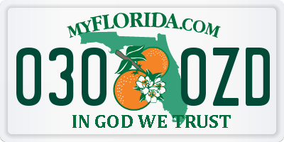 FL license plate 0300ZD