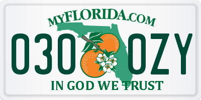 FL license plate 0300ZY