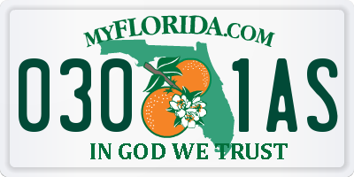 FL license plate 0301AS