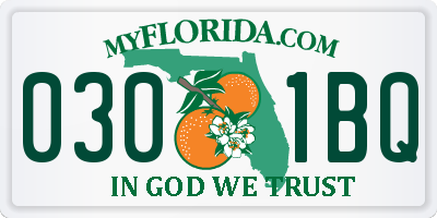 FL license plate 0301BQ