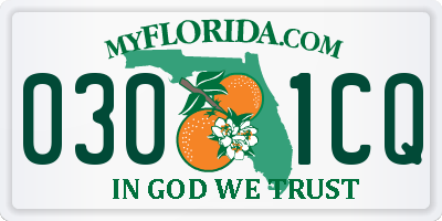 FL license plate 0301CQ
