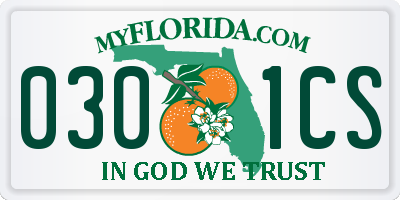 FL license plate 0301CS
