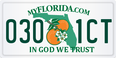 FL license plate 0301CT