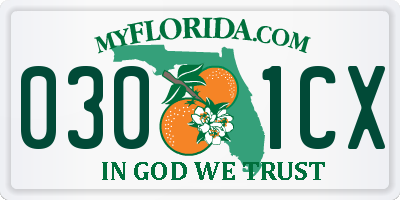 FL license plate 0301CX