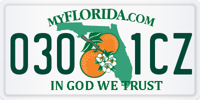 FL license plate 0301CZ