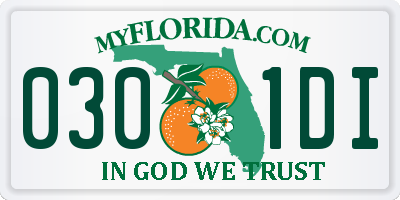 FL license plate 0301DI