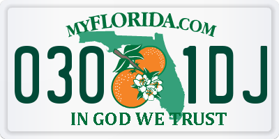 FL license plate 0301DJ