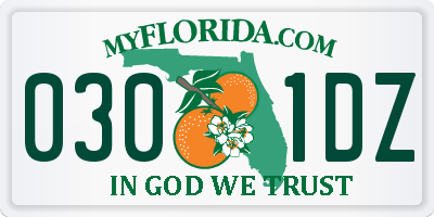 FL license plate 0301DZ