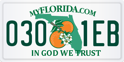 FL license plate 0301EB