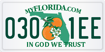 FL license plate 0301EE