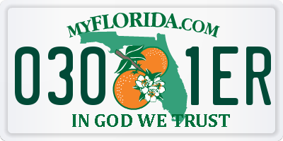 FL license plate 0301ER