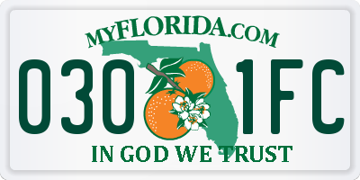 FL license plate 0301FC