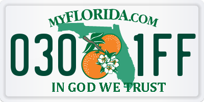 FL license plate 0301FF