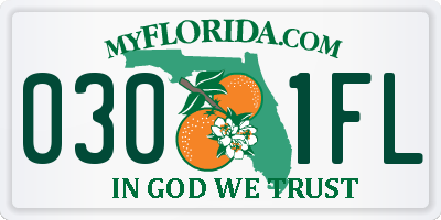 FL license plate 0301FL