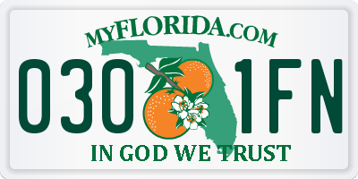 FL license plate 0301FN