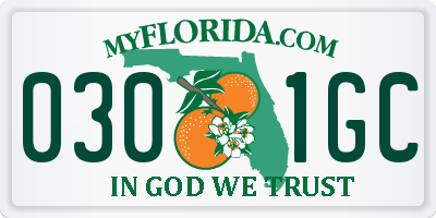 FL license plate 0301GC
