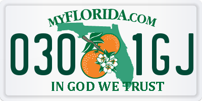 FL license plate 0301GJ