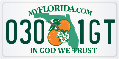 FL license plate 0301GT