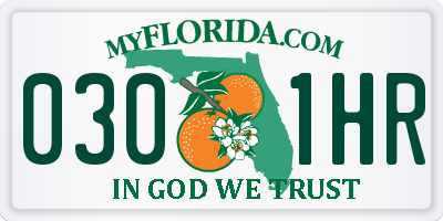 FL license plate 0301HR