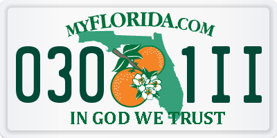 FL license plate 0301II