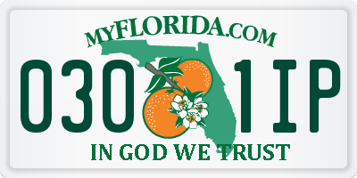 FL license plate 0301IP