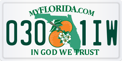 FL license plate 0301IW