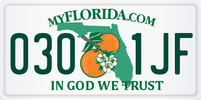 FL license plate 0301JF
