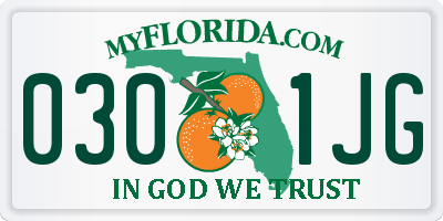 FL license plate 0301JG