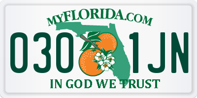 FL license plate 0301JN