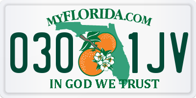 FL license plate 0301JV