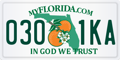 FL license plate 0301KA