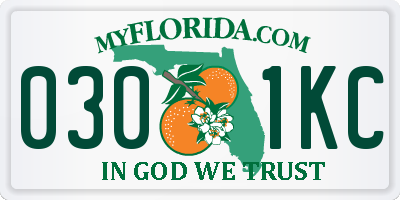 FL license plate 0301KC