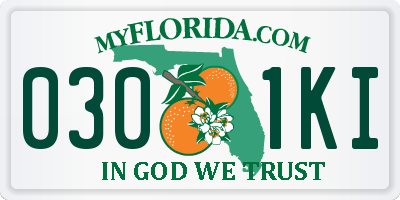 FL license plate 0301KI