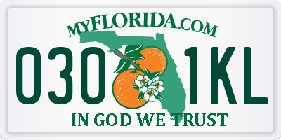 FL license plate 0301KL
