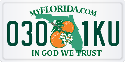 FL license plate 0301KU