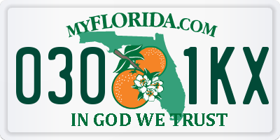 FL license plate 0301KX