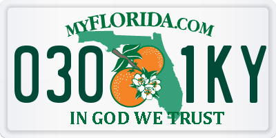 FL license plate 0301KY