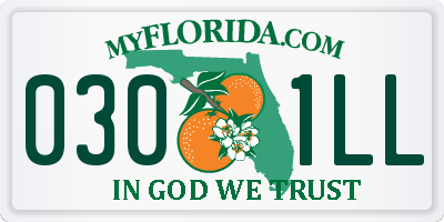 FL license plate 0301LL