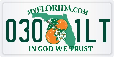 FL license plate 0301LT